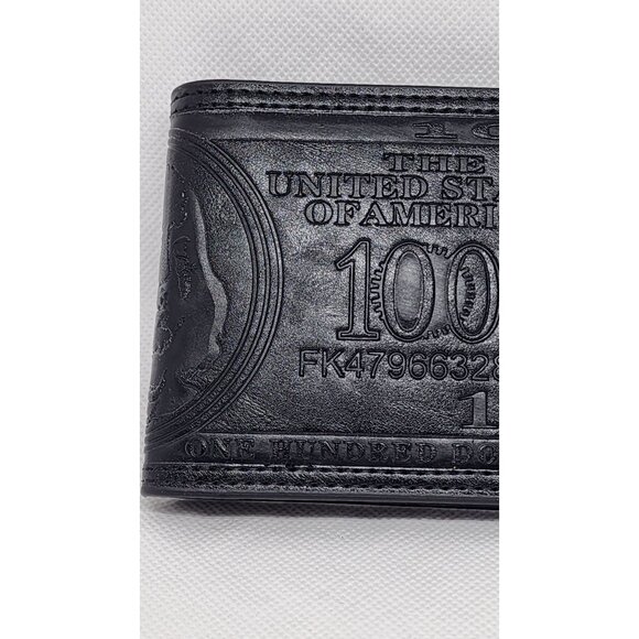 Black Faux Leather US Dollar Wallet: Multi-card Slots, Magnetic Snap Closure - Picture 12 of 13